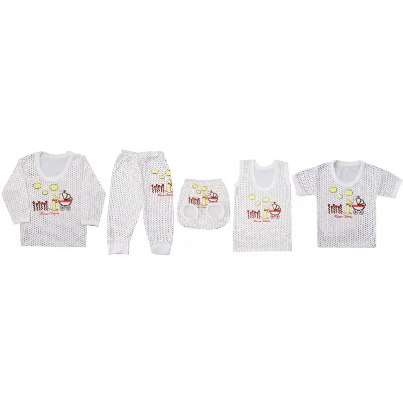 ست 5 تکه لباس نوزاد کد G002