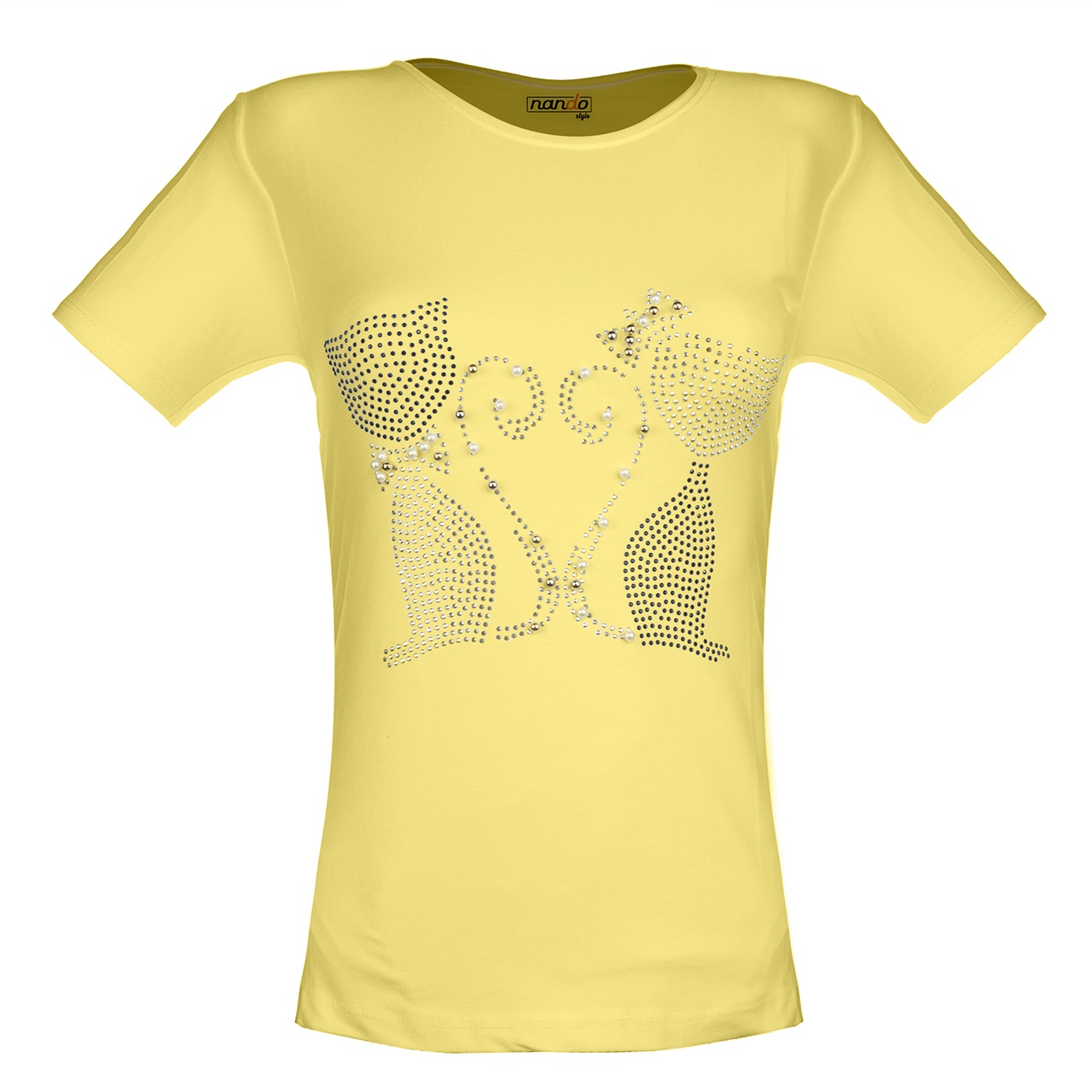 تی شرت زنانه ناندو استایل طرح گربه کد NS20