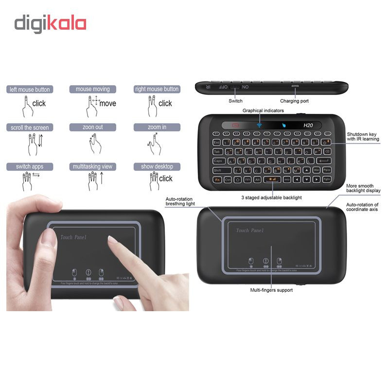 کیبورد بی‌ سیم اچ‌20 مدل DK1، سوییچ ممبران، Portable
