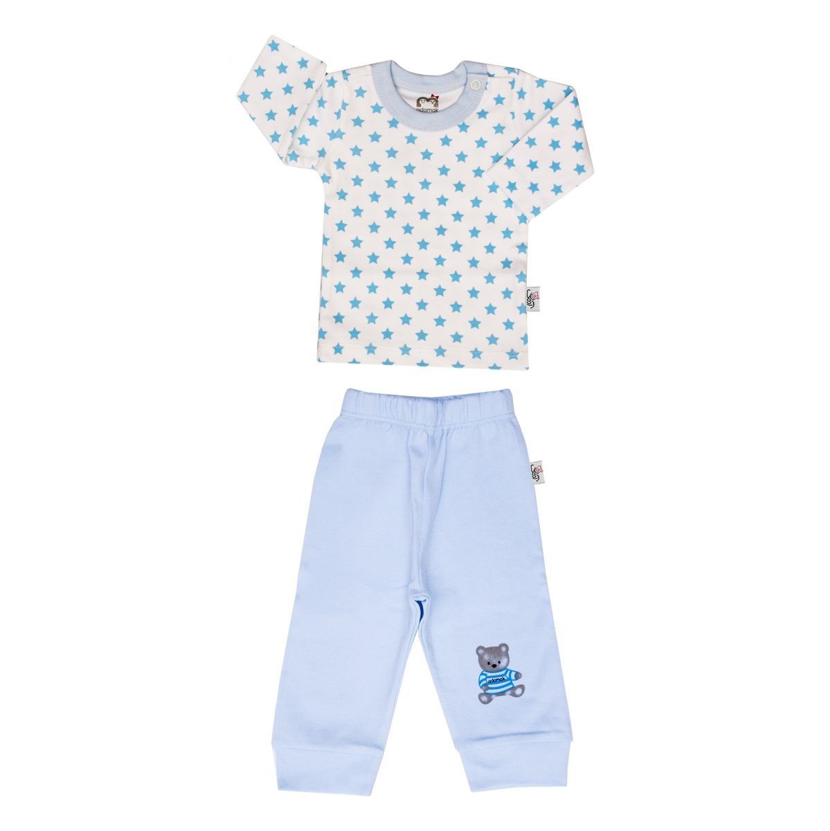 ست تی شرت و شلوار نوزادی پسرانه آدمک طرح ستاره آبی کد 04  -  - 2