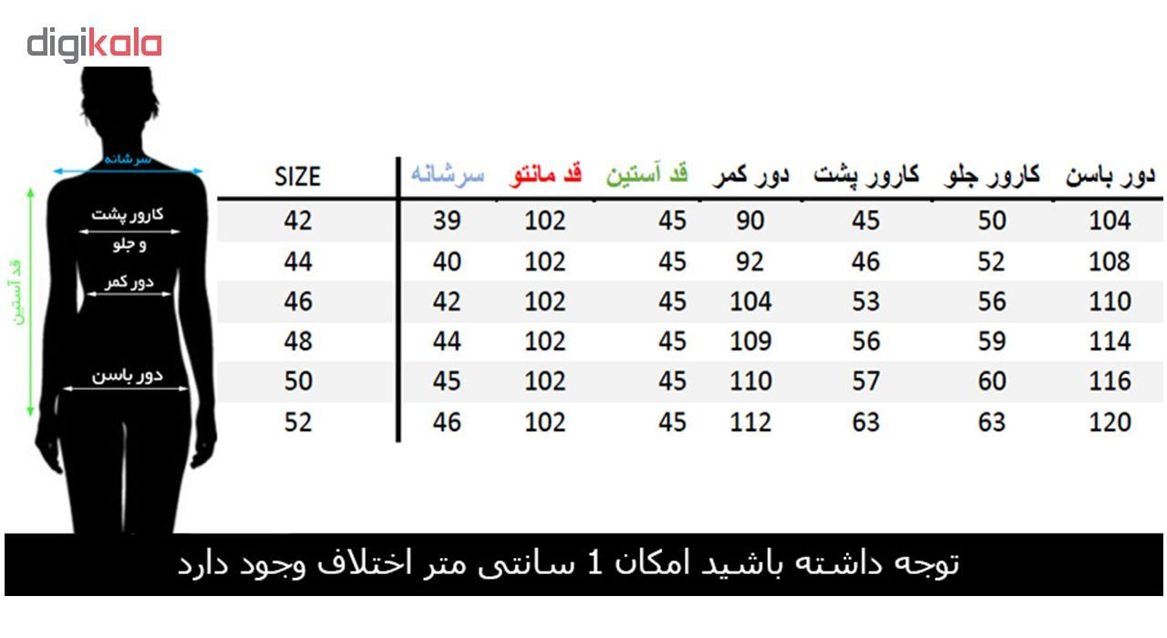 مانتو زنانه مانتو ولیعصر مدل ماهتاب کد 46301 -  - 6