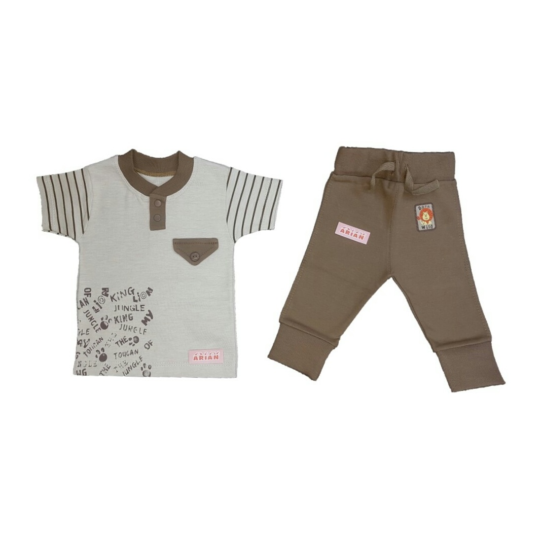 ست تی شرت و شلوار نوزادی پسرانه طرح لیون کد t77285493  -41
