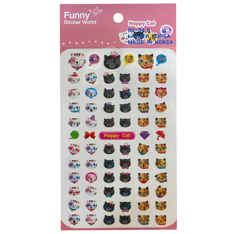 استیکر فانی طرح گربه کد 110828 مجموعه 70 عددی