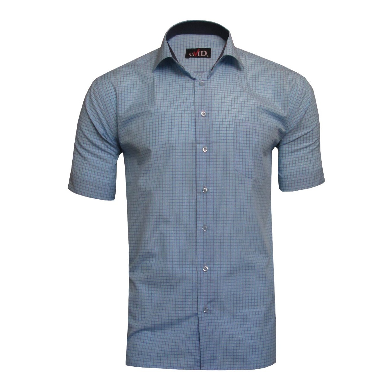 پیراهن آستین کوتاه مردانه نوید مدل TET-DAK کد 20310 رنگ آجری