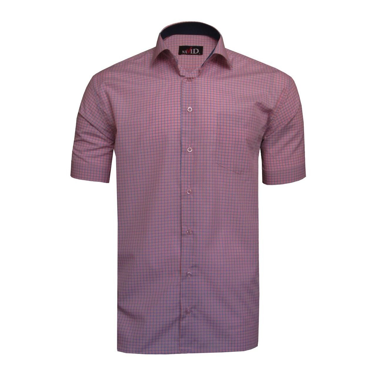 پیراهن آستین کوتاه مردانه نوید مدل TET-DAK کد 20310 رنگ آجری