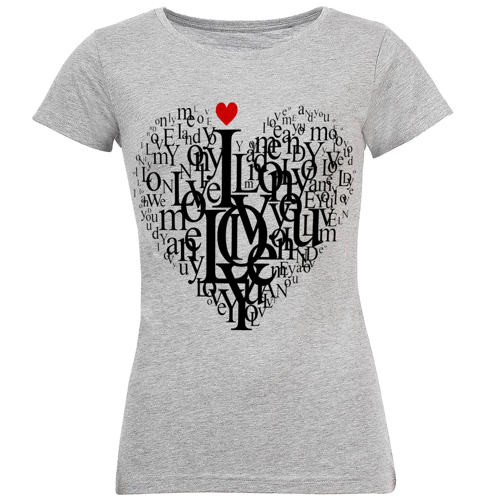 تی شرت آستین کوتاه زنانه طرح LOVE کد S95