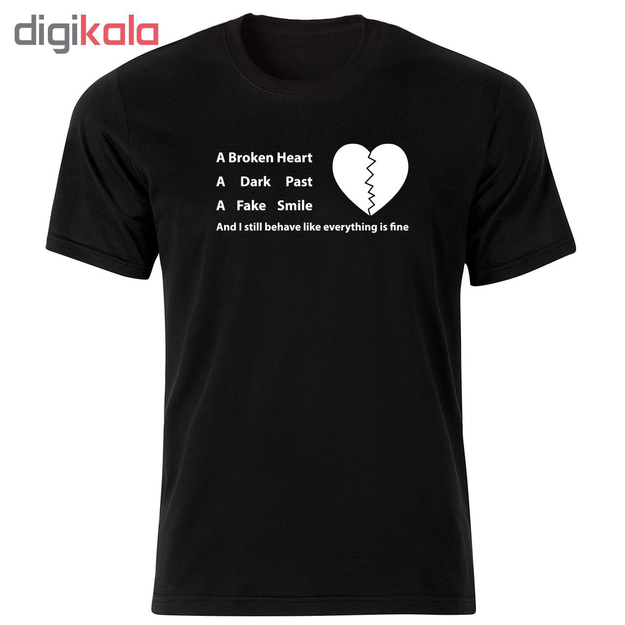 تی شرت مردانه طرح قلب شکسته کد 34018