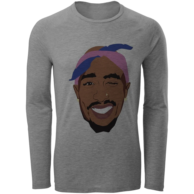 تی شرت آستین بلند مردانه طرح توپاک مدل S43