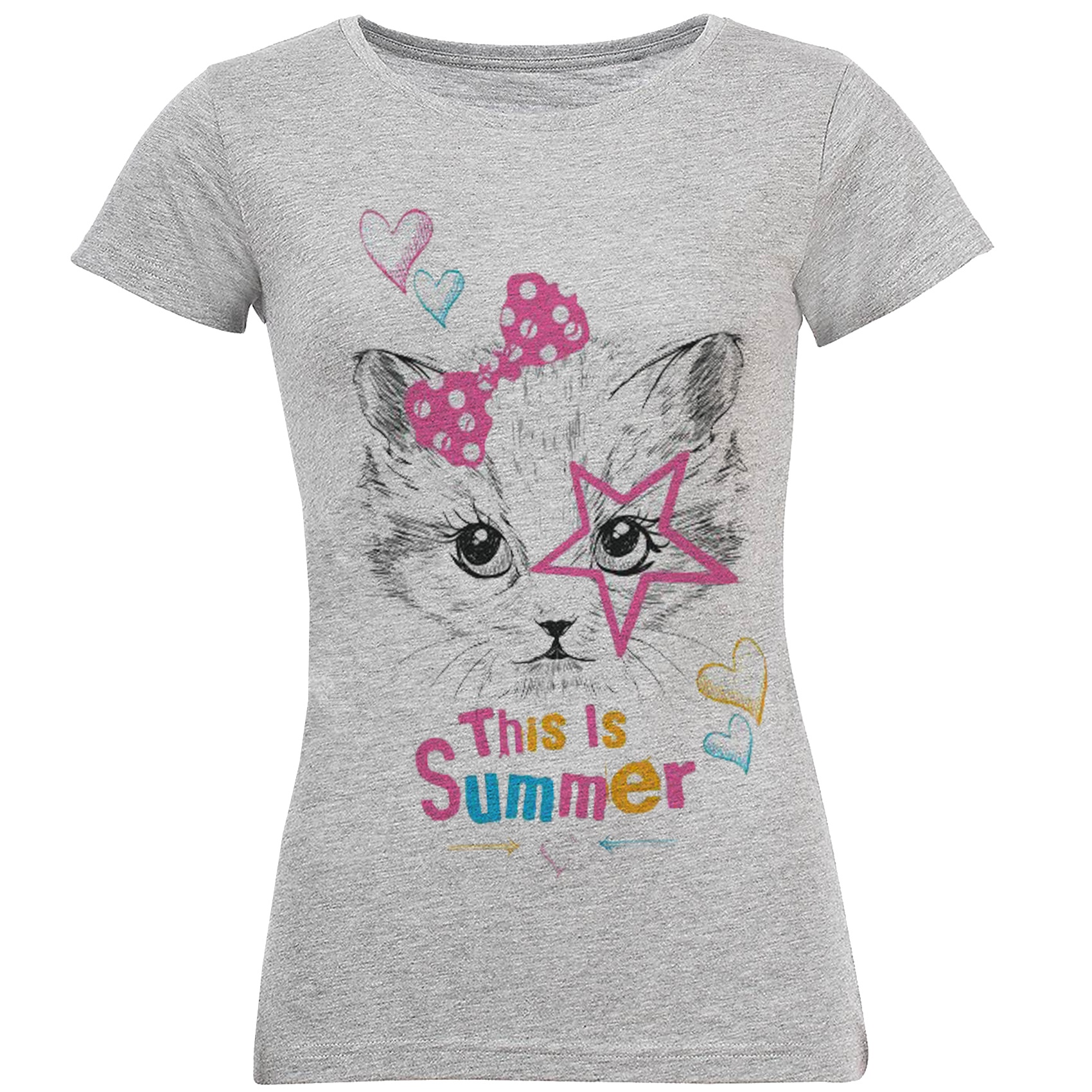 تی شرت آستین کوتاه زنانه طرح SUMMER کد S85