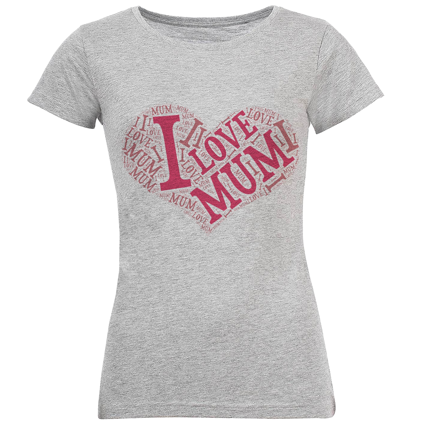 تی شرت آستین کوتاه زنانه طرح I LOVE MOM کد S108