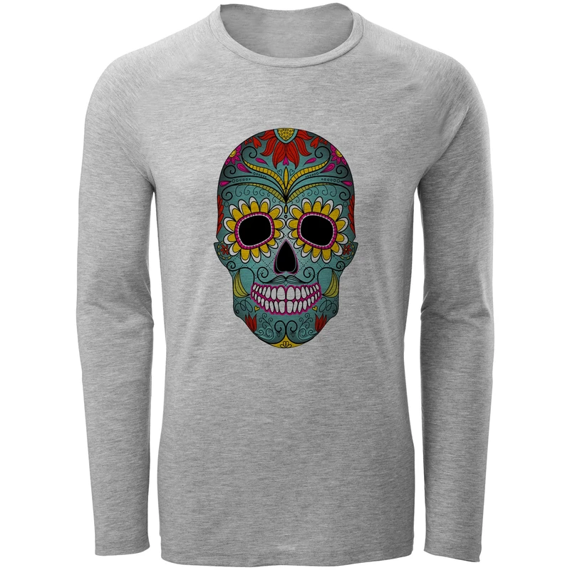 تی شرت آستین بلند مردانه طرح اسکلت مدل S03