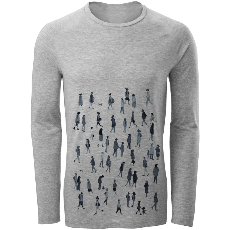 تی شرت آستین بلند مردانه طرح جمعیت مدل S308