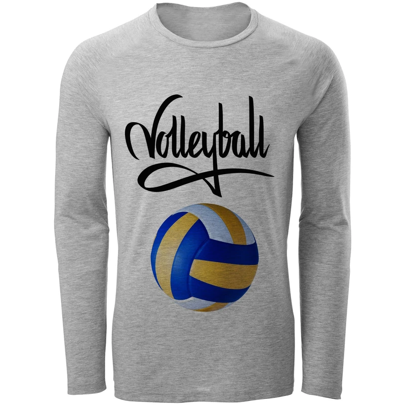 تی شرت آستین بلند مردانه طرح والیبال مدل S273