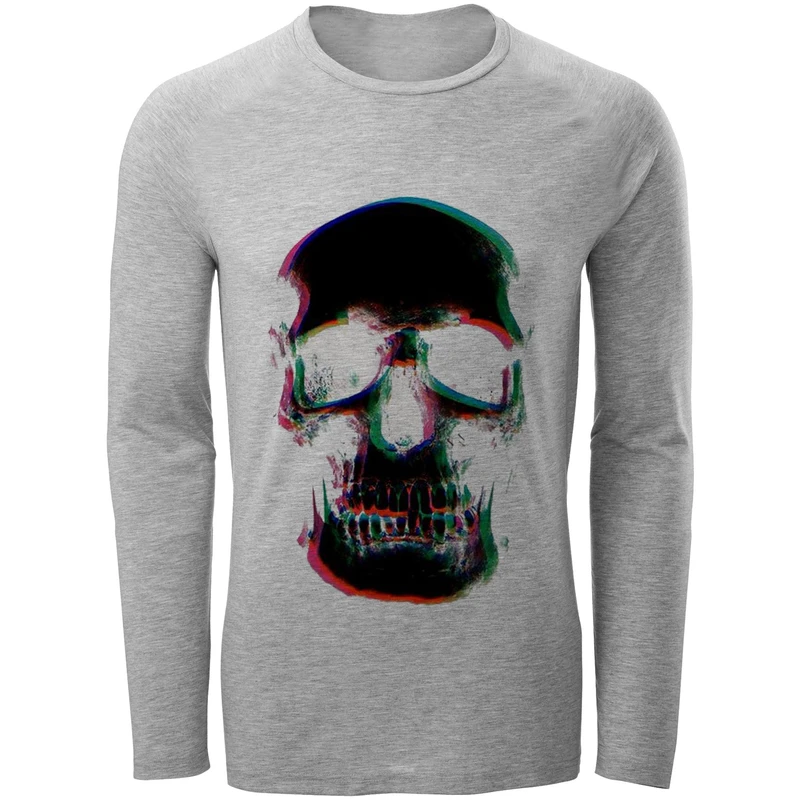 تی شرت آستین بلند مردانه طرح اسکلت مدل S299