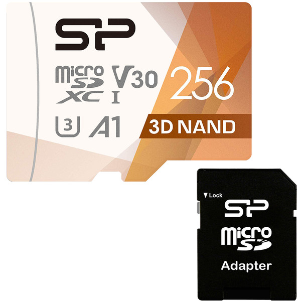 کارت حافظه microSDXC سیلیکون پاور مدل Superior Pro کلاس 10 استاندارد UHS-I U3 سرعت 100MBps ظرفیت 256 گیگابایت به همراه آداپتور SD