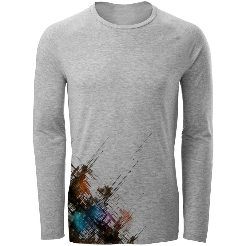 تی شرت آستین بلند مردانه طرح انتزاعی مدل S316