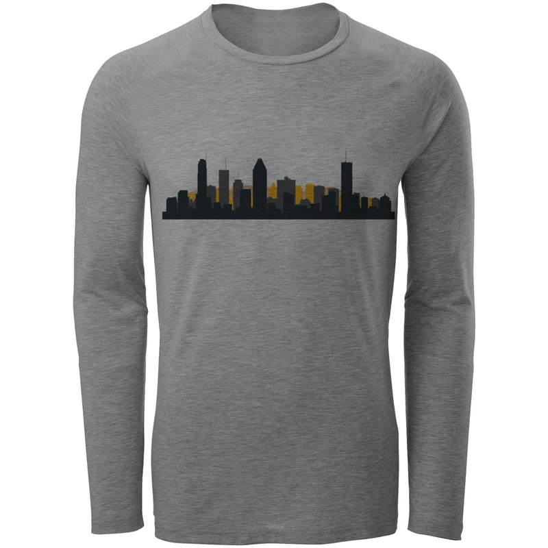 تی شرت آستین بلند مردانه طرح شهر مدل S41