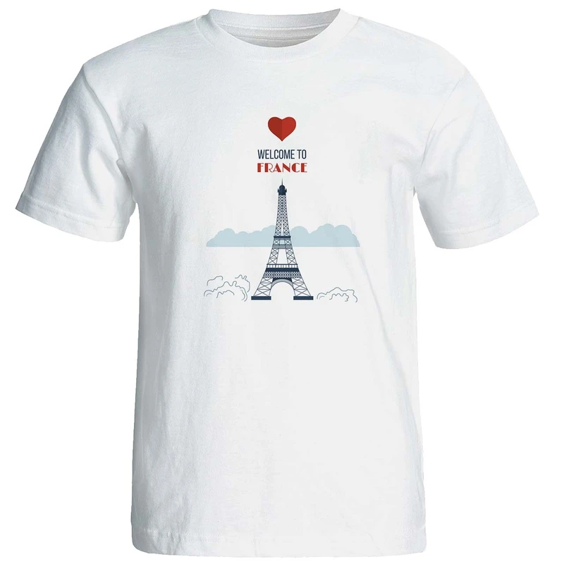 تیشرت زنانه طرح به فرانسه خوش آمدی کد 36004