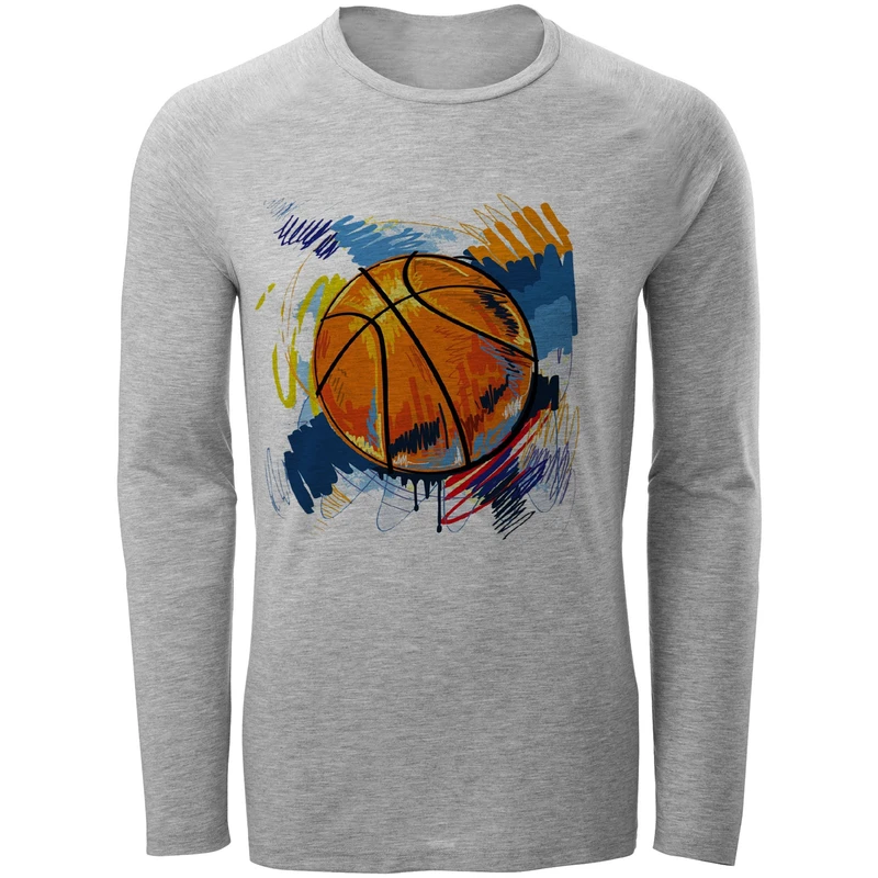 تی شرت آستین بلند مردانه طرح بسکتبال مدل S290