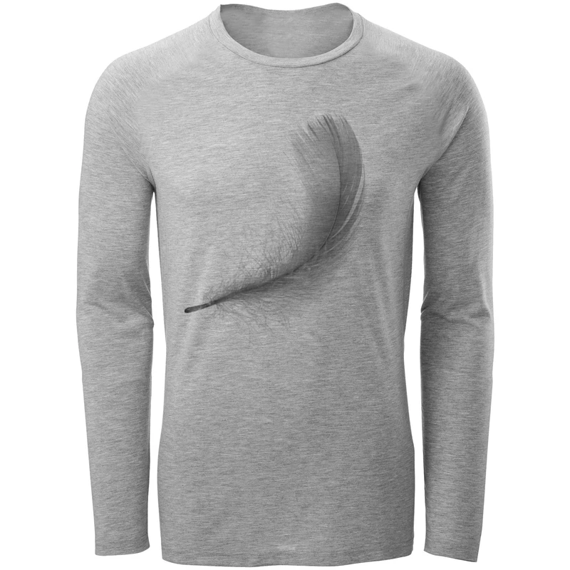 تی شرت آستین بلند مردانه طرح پر مدل S297