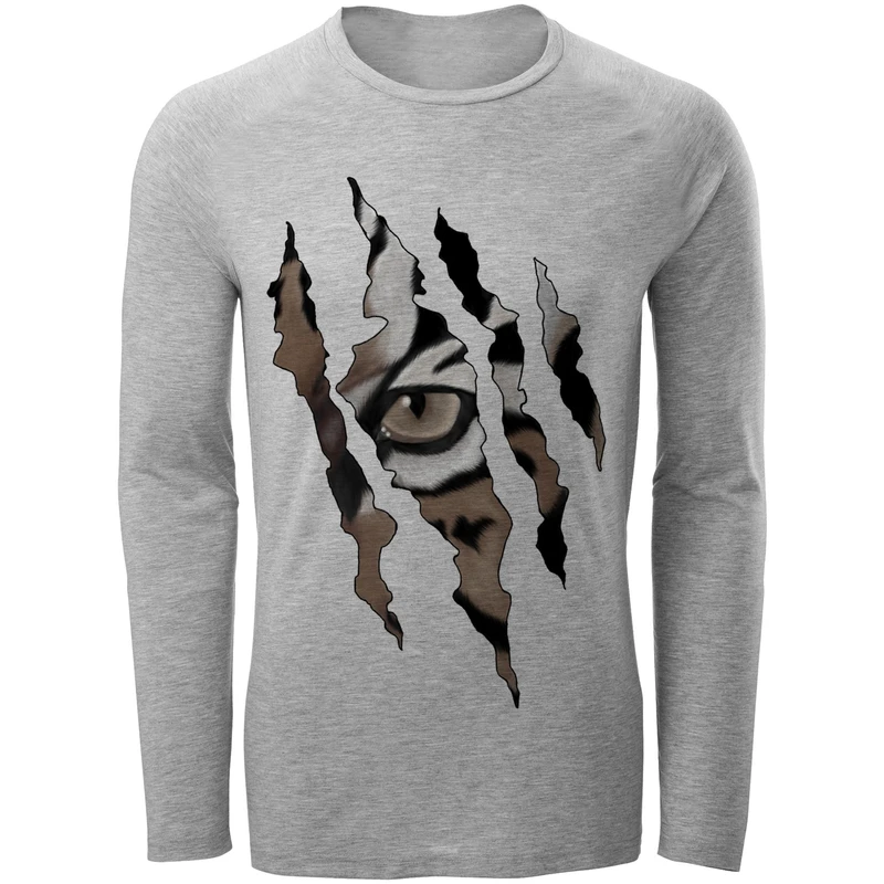 تی شرت آستین بلند مردانه طرح TIGER مدل S318