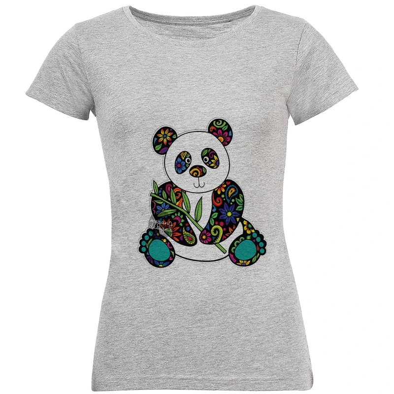 تی شرت آستین کوتاه زنانه طرح پاندا مدل S262
