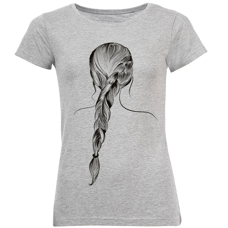 تی شرت آستین کوتاه زنانه طرح Girl hair مدل S392