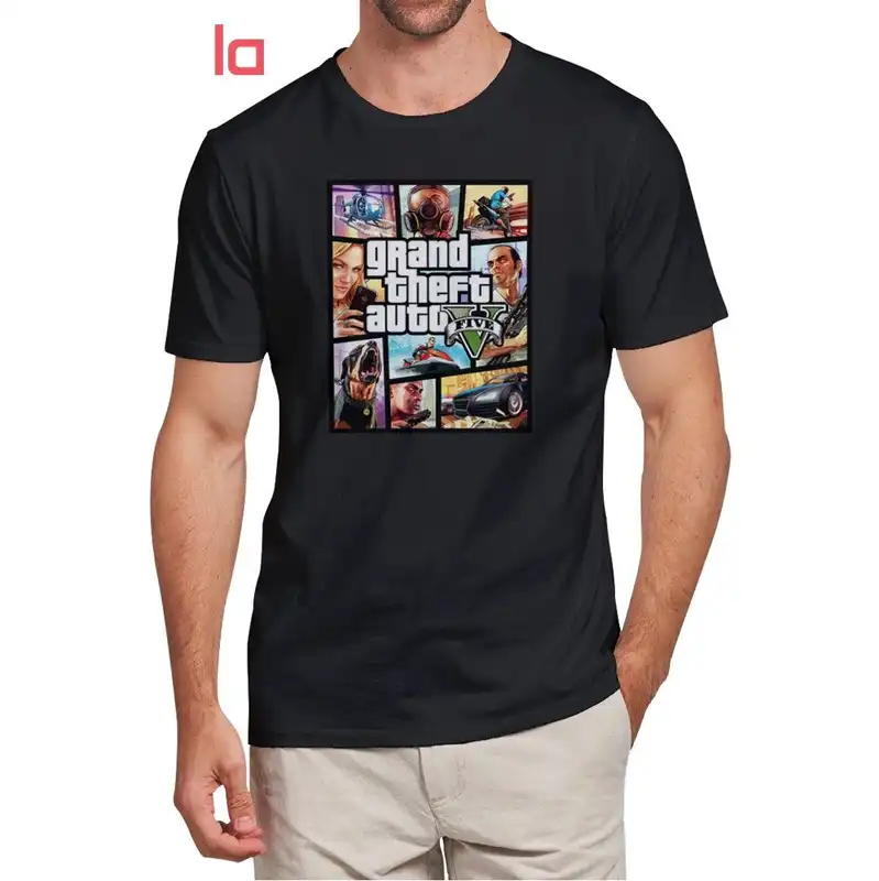 تیشرت مردانه طرح GTAV رنگ مشکی