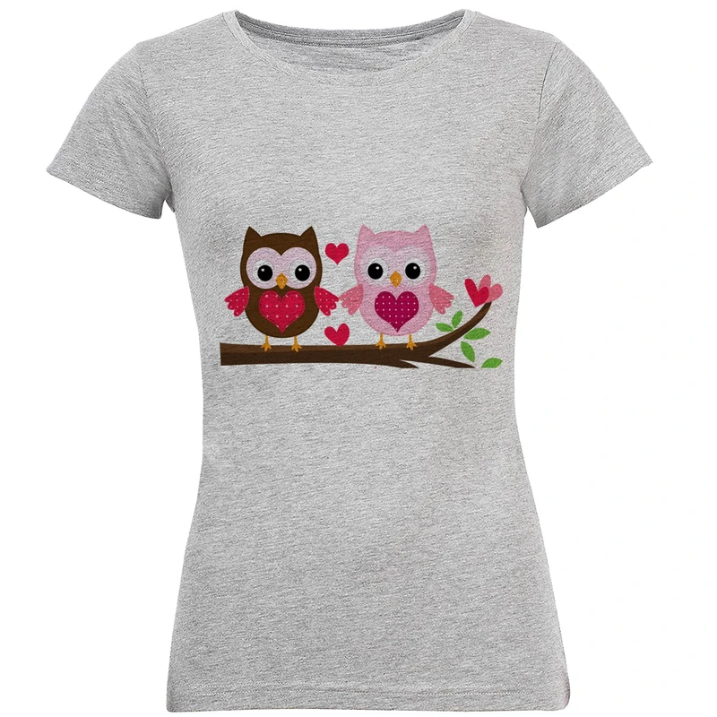 تی شرت آستین کوتاه زنانه طرح جغد مدل S260