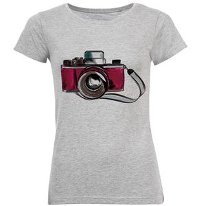 تی شرت آستین کوتاه زنانه طرح دوربین عکاسی مدل S380