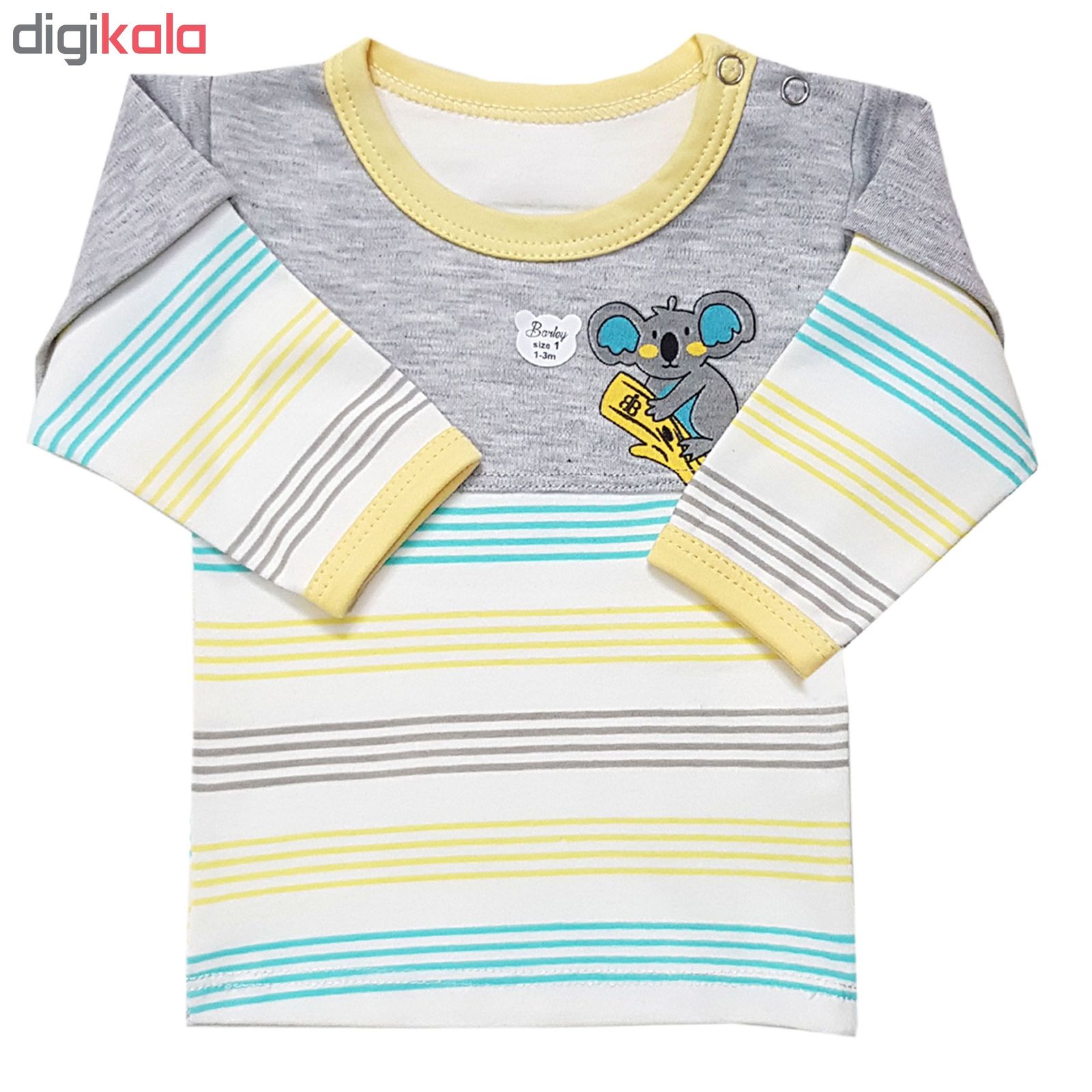 ست تی شرت و شلوار نوزادی پسرانه طرح کوالا کد 001