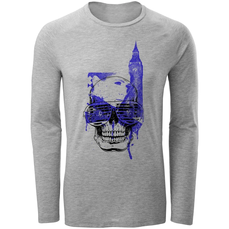 تیشرت آستین بلند مردانه طرح اسکلت کد S344