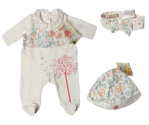 ست 3 تکه لباس نوزادی طرح درخت مدل 193