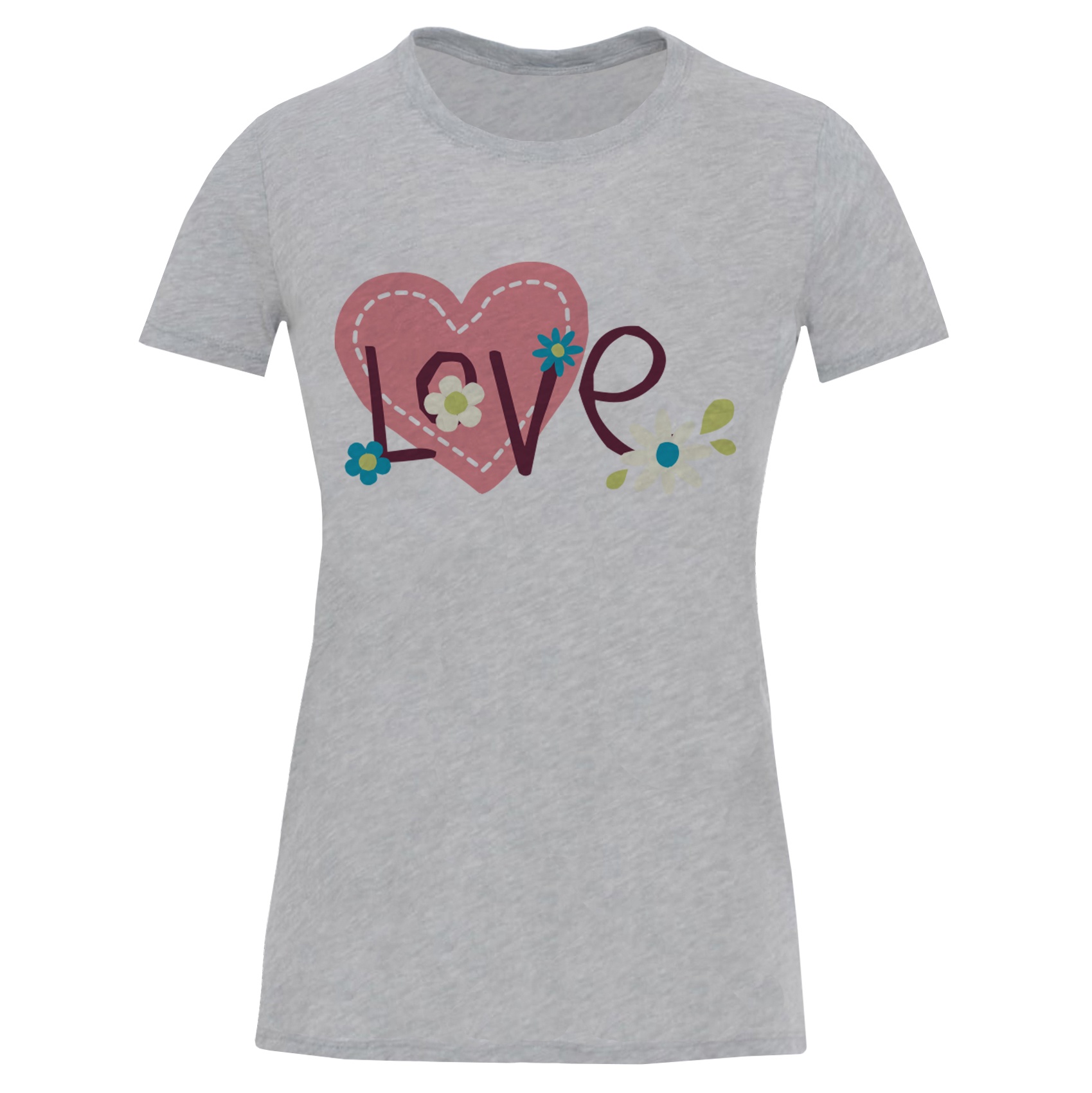 تی شرت آستین کوتاه زنانه طرح love کد S533
