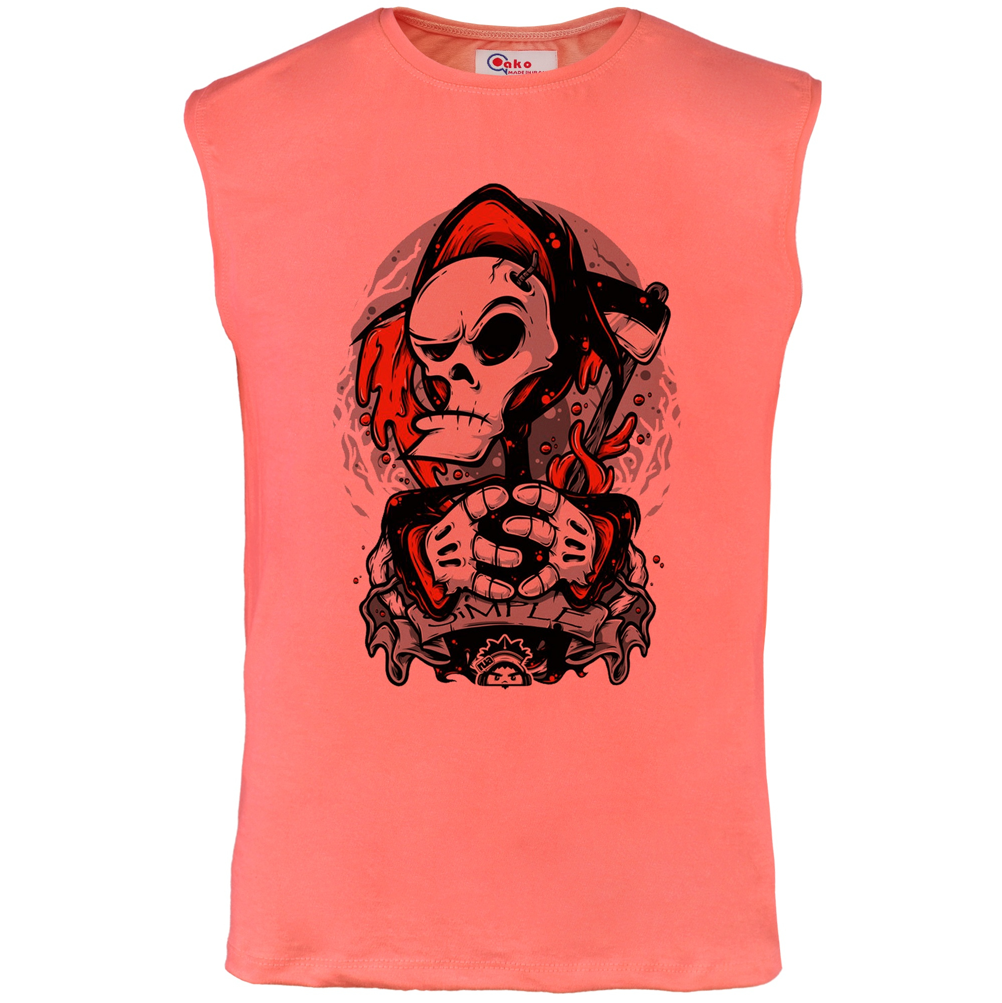 تاپ مردانه آکو طرح Skull کد BG15