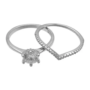 انگشتر نقره زنانه مدل FV-1026 مجموعه 2 عددی