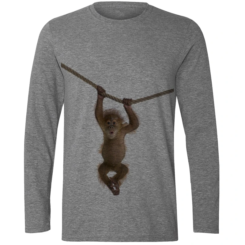 تی شرت آستین بلند مردانه طرح میمون کد S446