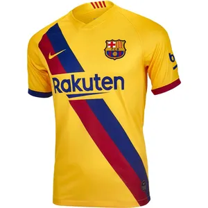 تی شرت ورزشی مردانه طرح بارسلونا مدل 2020-2019 away رنگ زرد
