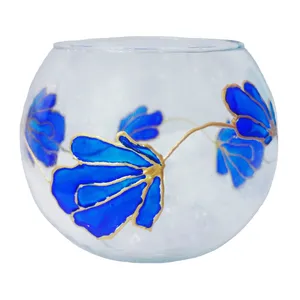 جاشمعی شیشه ای طرح گل کد 02