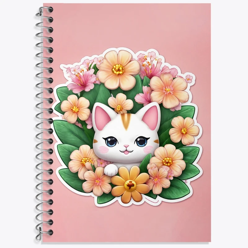 دفتر لغت 50 برگ خندالو طرح گربه کیوت کد N1437