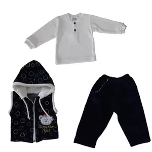 ست 3 تکه لباس پسرانه مدل حبابی کد 6766 رنگ سرمه ای