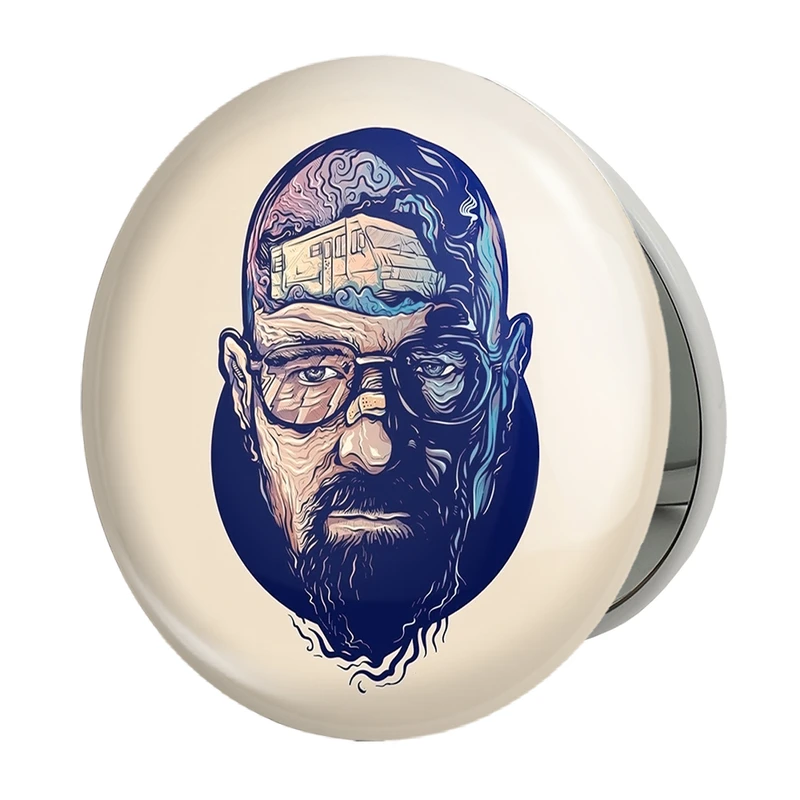 آینه جیبی خندالو طرح والتر وایت سریال بریکینگ بد Breaking Bad مدل تاشو کد 13278 