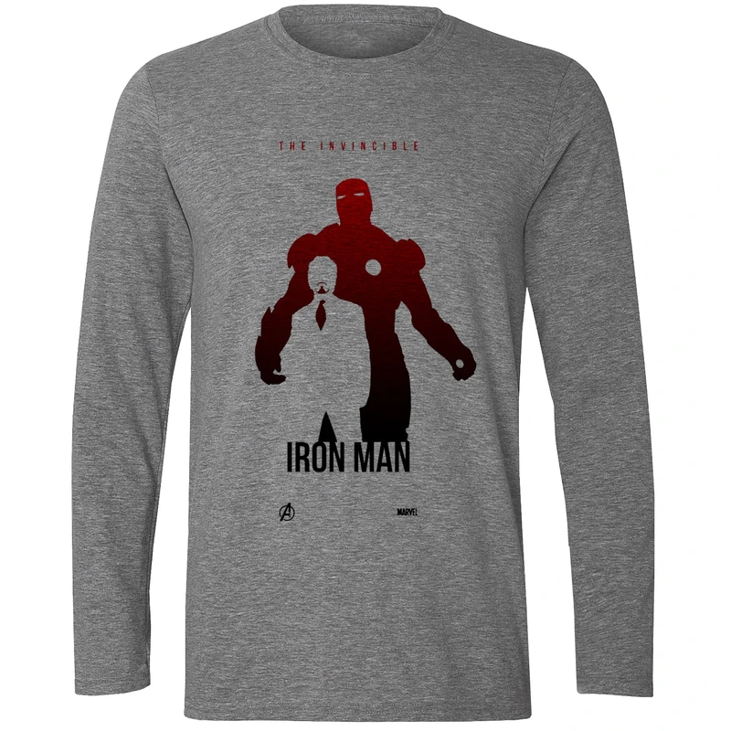 تی شرت آستین بلند مردانه طرح Iron Man کد S526