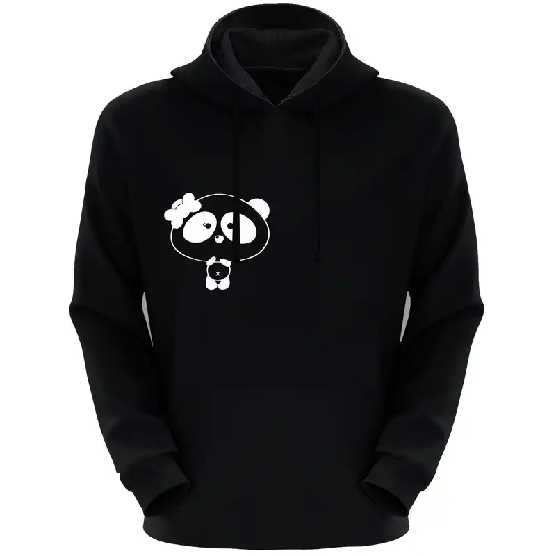 هودی زنانه طرح پاندا کد F20 رنگ مشکی