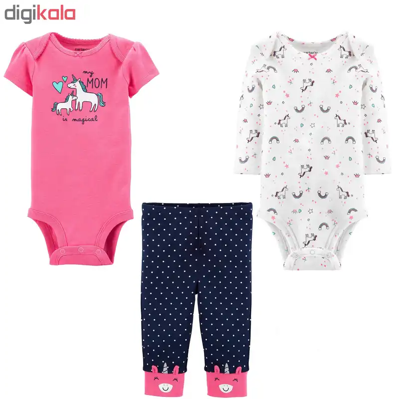 ست 3 تکه لباس نوزادی دخترانه کارترز کد 1131
