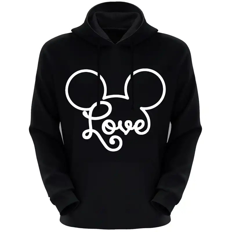 هودی زنانه طرح love کد F43 رنگ مشکی