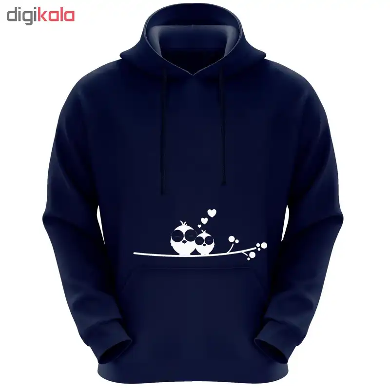 هودی زنانه طرح پرنده کد k06 رنگ سرمه ای