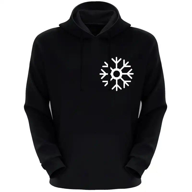 هودی زنانه طرح برف کد F03 رنگ مشکی