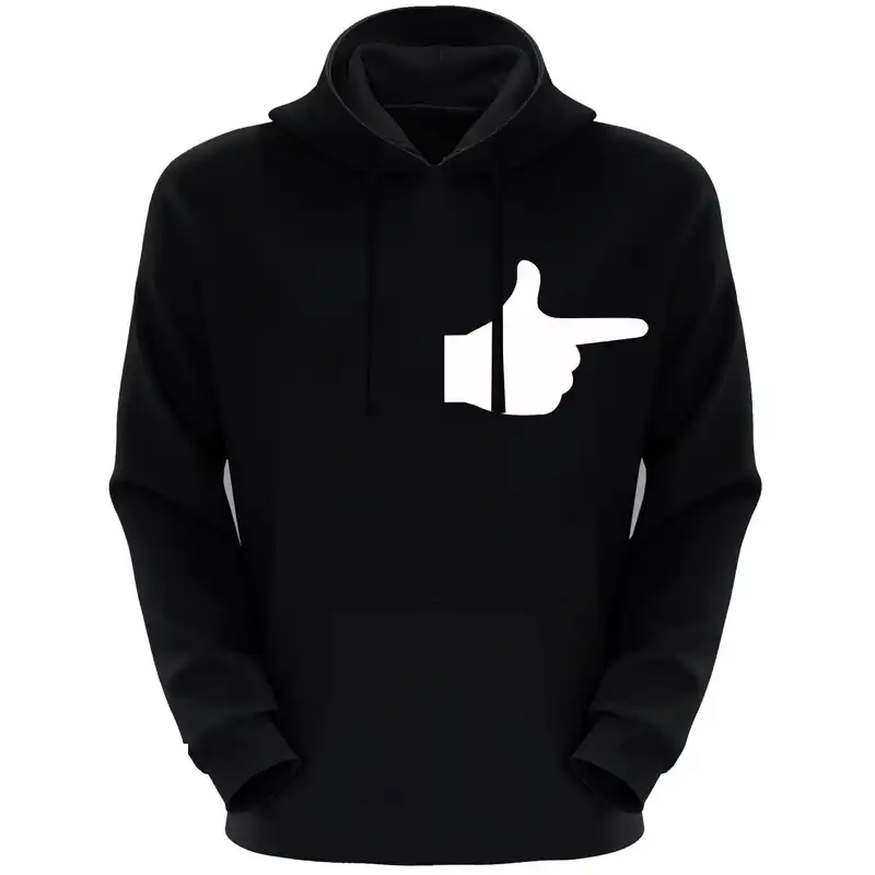 هودی زنانه طرح دست کد F75 رنگ مشکی