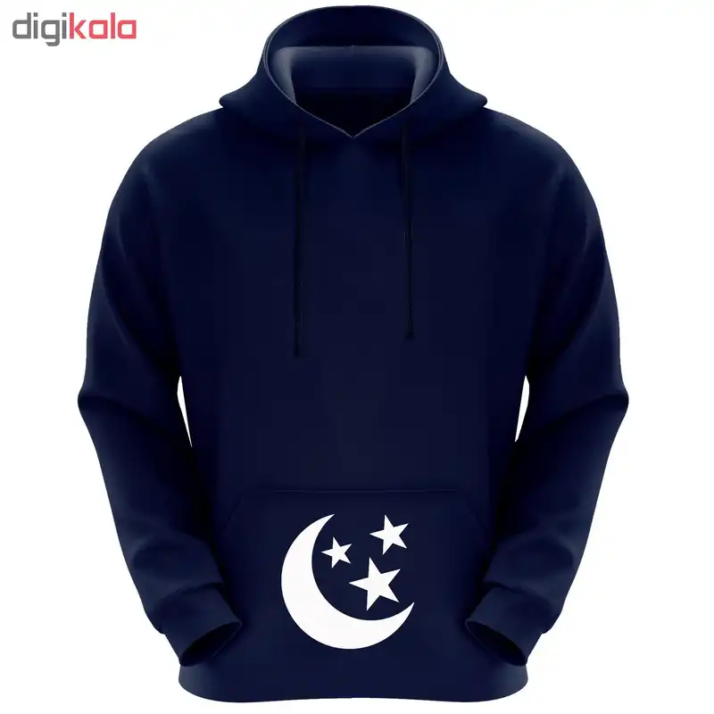 هودی زنانه طرح ماه و ستاره کد k09 رنگ سرمه ای